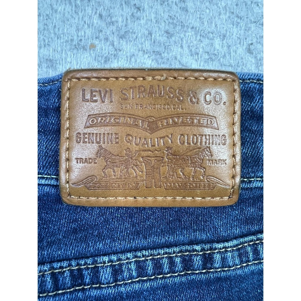 Levis Premium 721 High Rise Skinny Jeans Womens 26x29 Blue Distressed Denim - Picture 3 of 15
